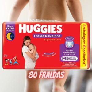Fralda Huggies Supreme Care Roupinha M - 80 fraldas