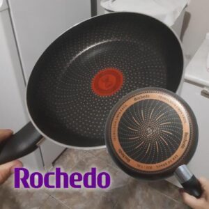 Frigideira Rochedo Inova 20 cm, Preto com Detalhes Cobre