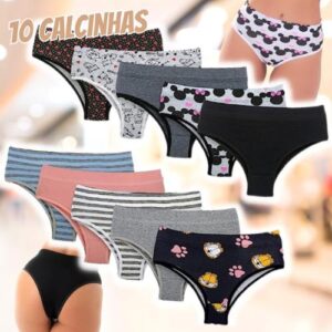 [ENCERRADA] Kit com 10 Calcinhas Cintura Alta