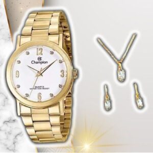 [ENCERRADA]Relógio Champion Feminino Aço Dourado CN29025W