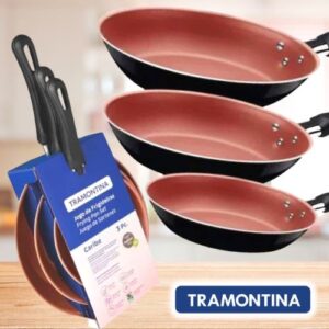 [ENCERRADA] Tramontina JOGO FRIGIDEIRAS 3PCS CARIBE PRETO
