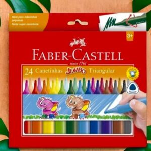 Canetinha Hidrográfica, Faber-Castell, Jumbo, 15.0224J, 24 Cores