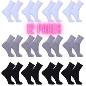 [ENCERRADA]Meia Masculina Kit 12 Pares Cano Alto Sport Algodão Tamanho 39 a 43