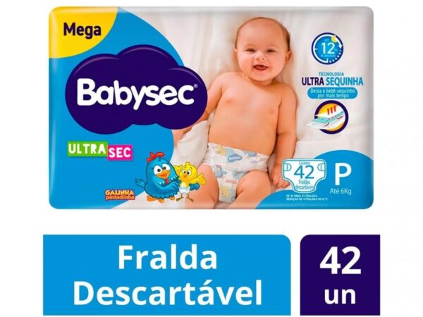 Fraldas Babysec Ultrasec Galinha Pintadinha, P, 42 Unidades