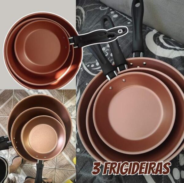Tramontina JOGO DE FRIGIDEIRAS 3PCS CARIBE VERMELHO