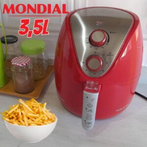 Fritadeira Sem Óleo Air Fryer 3,5L, Mondial, Vermelho/Inox, 1500W, 127V - AF-32-RI