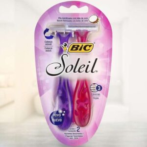Aparelho de Depilar BIC Soleil, Rosa e Roxo, com Fita Lubrificante de Óleo de Coco, 919463, 2 Unidades