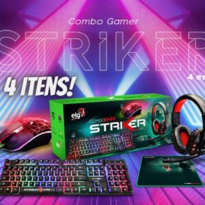COMBO GAMER 4 EM 1 HEADSET CLEAR SOUND MOUSE 2400 DPI - CGSR41 - ELG, PRETO