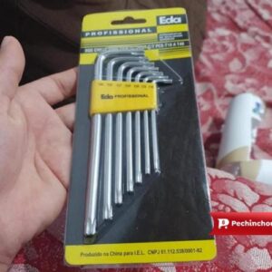 EDA Chaves Torx Tipo L Longas 7 Peças 8Qg Prateado/Amarelo