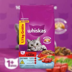[ENCERRADA] Ração Whiskas Carne Gatos Adultos Castrados 10.1 kg (LEVE 10.1kg PAGUE 9kg)