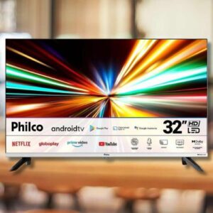 Fast Smart TV LED 32'', PTV32M8GAGCMBLH, Philco, Google Play, Dolby Audio