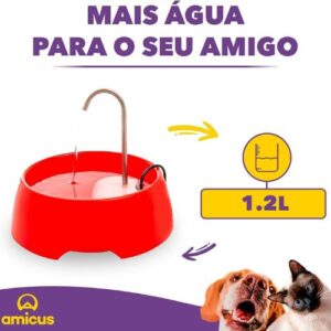 AMICUS Fonte Bebedouro de Água Portátil AQUA MINI para Gatos e Cães