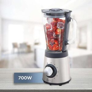 BLACK+DECKER Liquidificador com Jarra de Vidro Inox Gourmand Gris 700W 127V L7000G