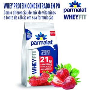 Whey Protein em Pó Morango Whey Fit Parmalat 450G