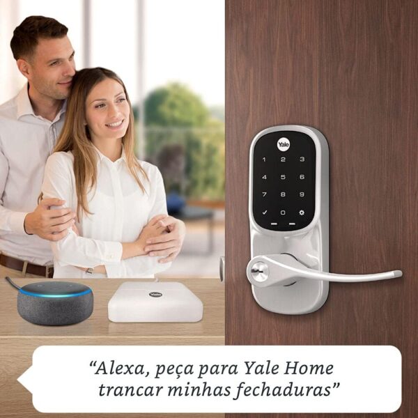 Yale 05377000-3, Fechadura Digital Yale Real Living Embutir, Inox/Preto
