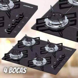 Cooktop 4 bocas Chamalux ultra chama preto T.C BIVOLT