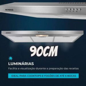 Depurador de Ar Mondial, Inox, 90cm, 110V, 165W - DP90-01