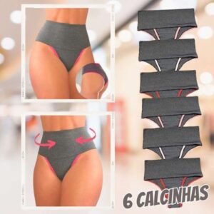 [ENCERRADA] Kit 6 Calcinhas Femininas Cós Alto