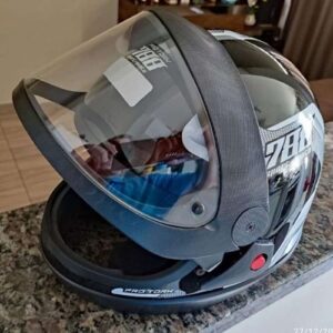 Capacete Moto Pro Tork Semiautomático Preto E Branco 788 60