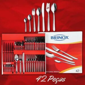 Faqueiro 42 Pçs Inox Siena Serve 6 Pessoas Brinox 5109/120