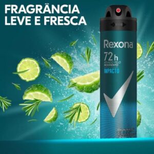 Desodorante Antitranspirante Aerosol Masculino Rexona Impacto 72 horas 150ml