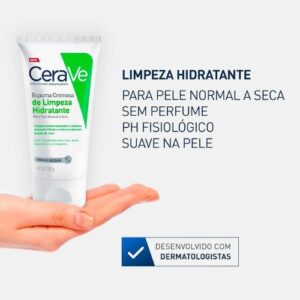 CeraVe, Espuma Cremosa de Limpeza Hidratante, com Ácido Hialurônico 140g