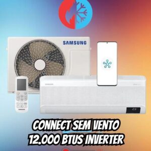 Ar-condicionado Split Inverter Samsung WindFree Connect Sem Vento 12.000 BTUs Quente e Frio AR12BSEAAWKNAZ 220V 220V