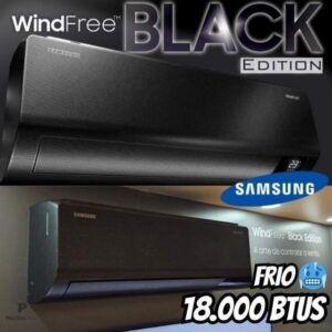 Ar-condicionado Split Inverter Samsung WindFree Black Edition Sem Vento 18.000 BTUs Frio AR18CVFCABTNAZ 220V