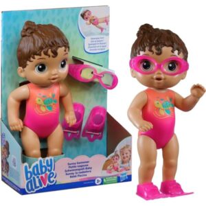 Boneca Baby Alive Sunny Swimmer - Cabelos Castanhos 25 cm - F8141 - Hasbro