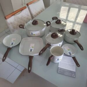 Brinox , Jogo Panelas 8 Peças Ceramic Life Smart Plus , Vanilla