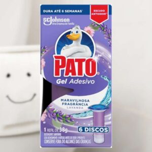 Pato Desodorizador Sanitário Gel Adesivo Lavanda Refil 6 Discos