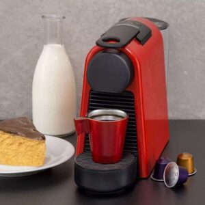 Nespresso Essenza Mini Cafeteira 110V, máquina de café Espresso compacta para casa, máquina de cápsula/cápsula elétrica automática (vermelha)