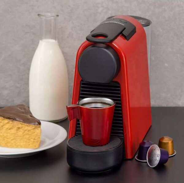 Nespresso Essenza Mini Cafeteira 110V, máquina de café Espresso compacta para casa, máquina de cápsula/cápsula elétrica automática (vermelha)