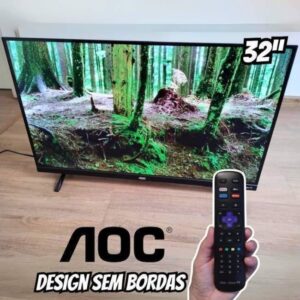 Smart TV LED 32" HD AOC 32S5135/78G - Design sem bordas, Wifi, Conversor Digital, USB, HDMI