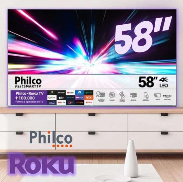 Smart TV Philco PTV58G7UR2CSBL 58” 4K Led Dolby Audio
