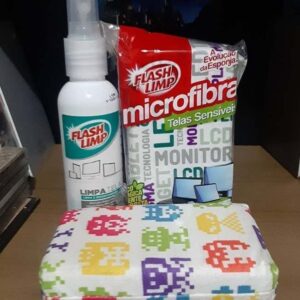 Flash Limp KIT0528 - Kit com 2 Esponjas Microfibra e 1 Limpa Telas Spray 120ml