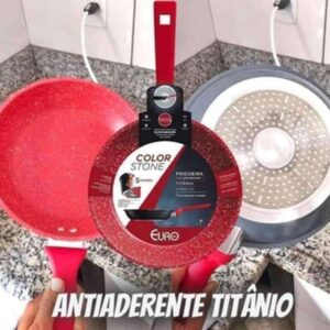Frigideira 20 cm ColorStone de alumínio com antiaderente Titânio, ALU8204 TI, Euro Home