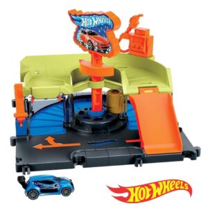 Hot Wheels Pista de Brinquedo Lava-Rápido da cidade, Multi
