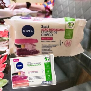 NIVEA Lenço de Limpeza Demaquilante Facial Ação Hidratante 3 em 1 25 unidades