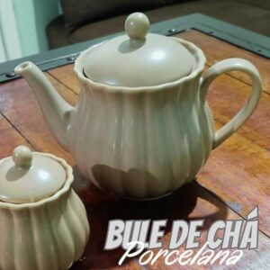Bule de Chá de Porcelana Pétala Areia Matt 950ml - Wolff