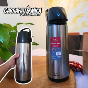 [ENCERRADA]Garrafa Térmica Air Pot, Invicta, Inox, 1.0L