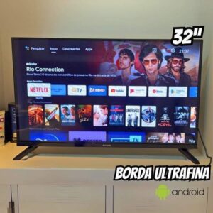 Smart TV Aiwa 32, Android, HD, Borda Ultrafina, HDR10, Dolby Áudio –,AWS TV 32 BL 02 A