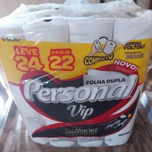Personal VIP – Papel Higiênico, Folha Dupla, Branco 24 unidades