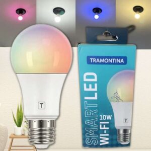 Tramontina Lâmpada Smart​ LED Inteligente E27​ 10W Wi-Fi + Bluetooth