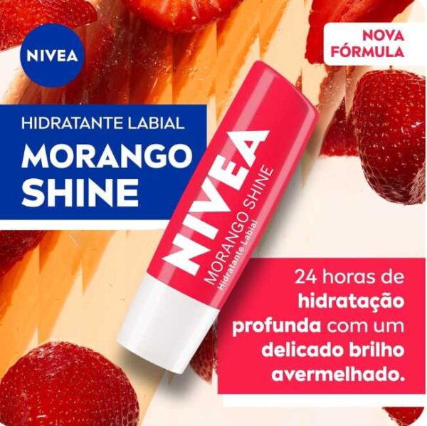 NIVEA Hidratante Labial Morango Shine 4,8g
