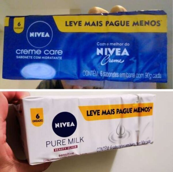 NIVEA Sabonete em Barra Creme Care Promo 6 unidades ou Pure Milk Sensitive